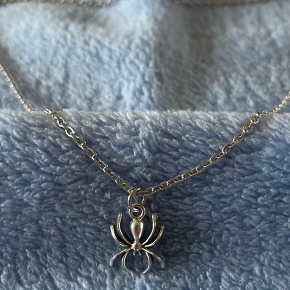 Silver Spider Charm Necklace - Picture 2 of 2